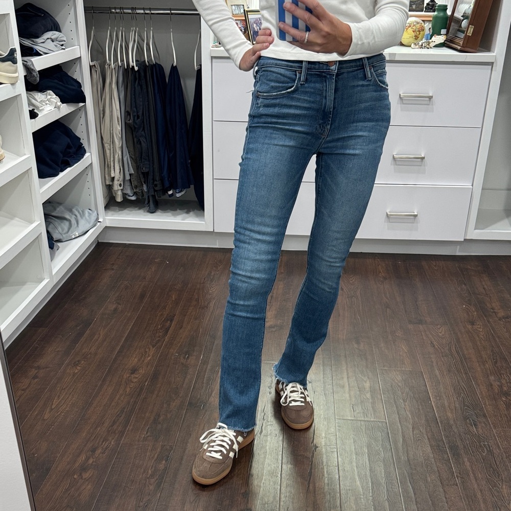 MOTHER Blue Women's Jeans The Runway Step Fray 27
